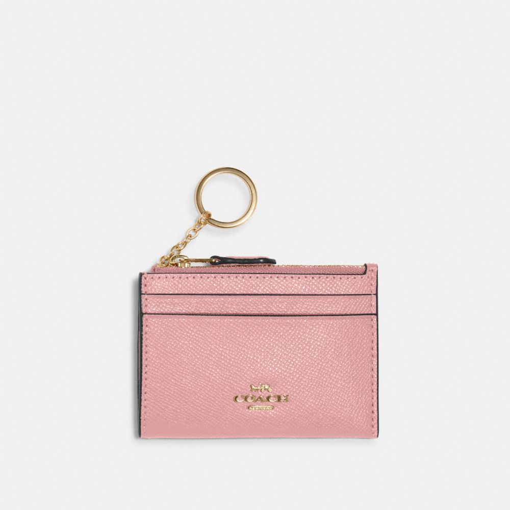 COACH Cross Grain Mini Id Skinny in Pink