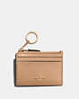 COACH®,MINI SKINNY ID CASE,Leather,Mini,Gold/Taupe,Front View