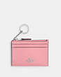 COACH®,MINI SKINNY ID CASE,Mini,Silver/Flower Pink,Front View