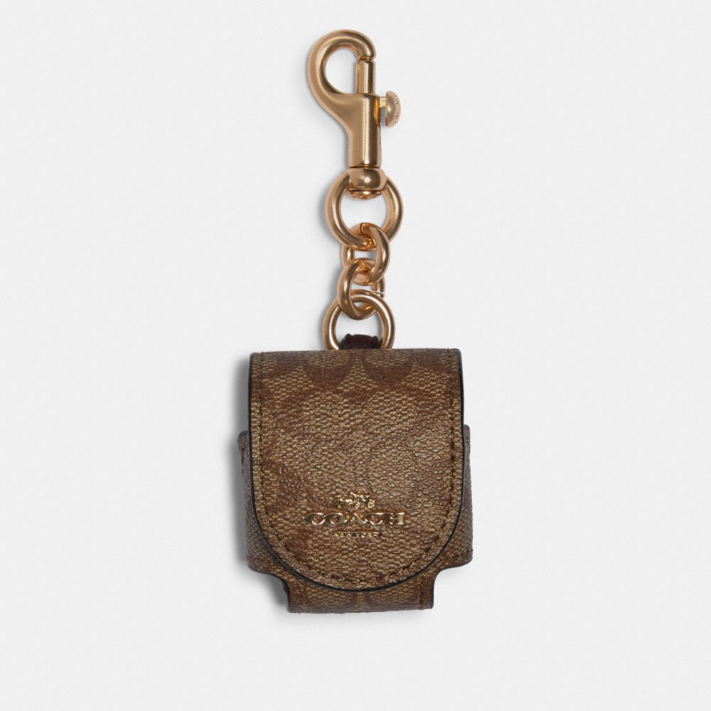 COACH® Outlet | Wireless Earbud Case Bag Charm In Signature Canvas