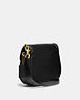 COACH®,KAT SADDLE BAG 20,Leather,Small,Brass/Black,Angle View
