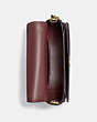 COACH®,KAT SADDLE BAG 20,Leather,Small,Brass/Oxblood,Inside View,Top View