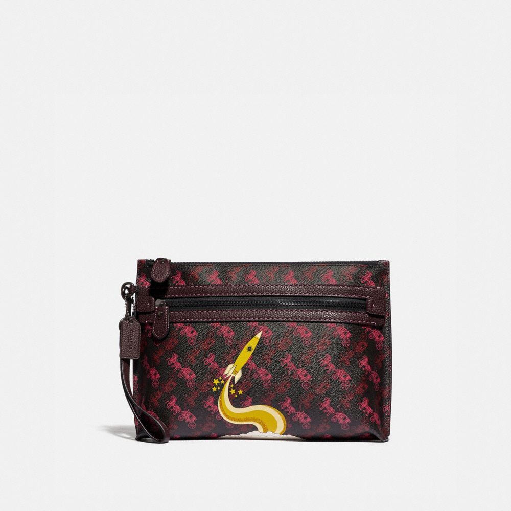 Academy Pouch With Horse And Carriage Print And Rocket