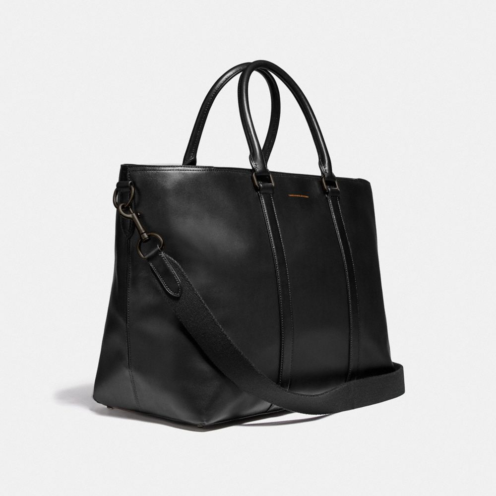 COACH®,METROPOLITAN WEEKENDER TOTE,Smooth Leather,X-Large,Black Copper/Black,Angle View