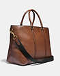 COACH®,METROPOLITAN WEEKENDER TOTE,Smooth Leather,X-Large,Brass/Saddle,Angle View
