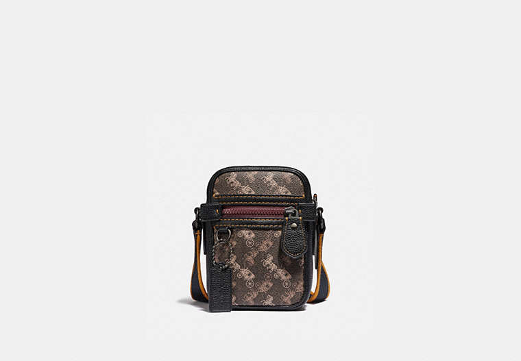 COACH®,DYLAN 10 WITH HORSE AND CARRIAGE PRINT,pvc,Mini,Black Copper/Black Brown,Front View
