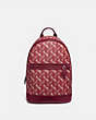 COACH®,BARROW BACKPACK WITH HORSE AND CARRIAGE PRINT,Coated Canvas/Pebble Leather,Large,JI/Red Pink,Front View