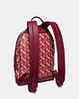 COACH®,BARROW BACKPACK WITH HORSE AND CARRIAGE PRINT,Coated Canvas/Pebble Leather,Large,JI/Red Pink,Angle View