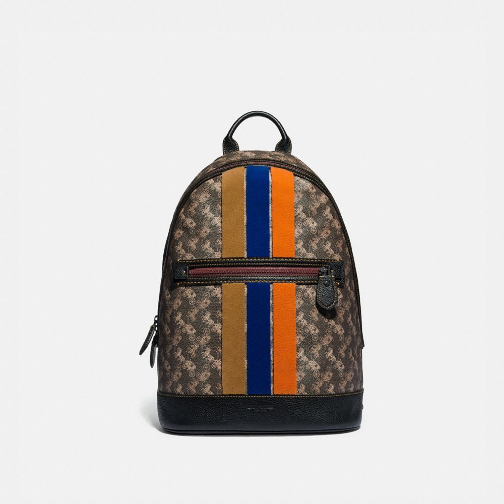 COACH Barrow Backpack With Horse And Carriage Print And Varsity