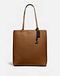 COACH®,PLAZA TOTE,Leather,X-Large,Brass/Sienna,Front View