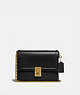 COACH®,HUTTON SHOULDER BAG,Leather,Small,Brass/Black,Front View
