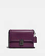 COACH®,HUTTON SHOULDER BAG,Leather,Small,Pewter/Boysenberry,Front View