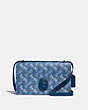 COACH®,CAMILLE CROSSBODY WITH HORSE AND CARRIAGE PRINT AND ARCHIVE PATCH,pvc,Pewter/True Blue,Front View