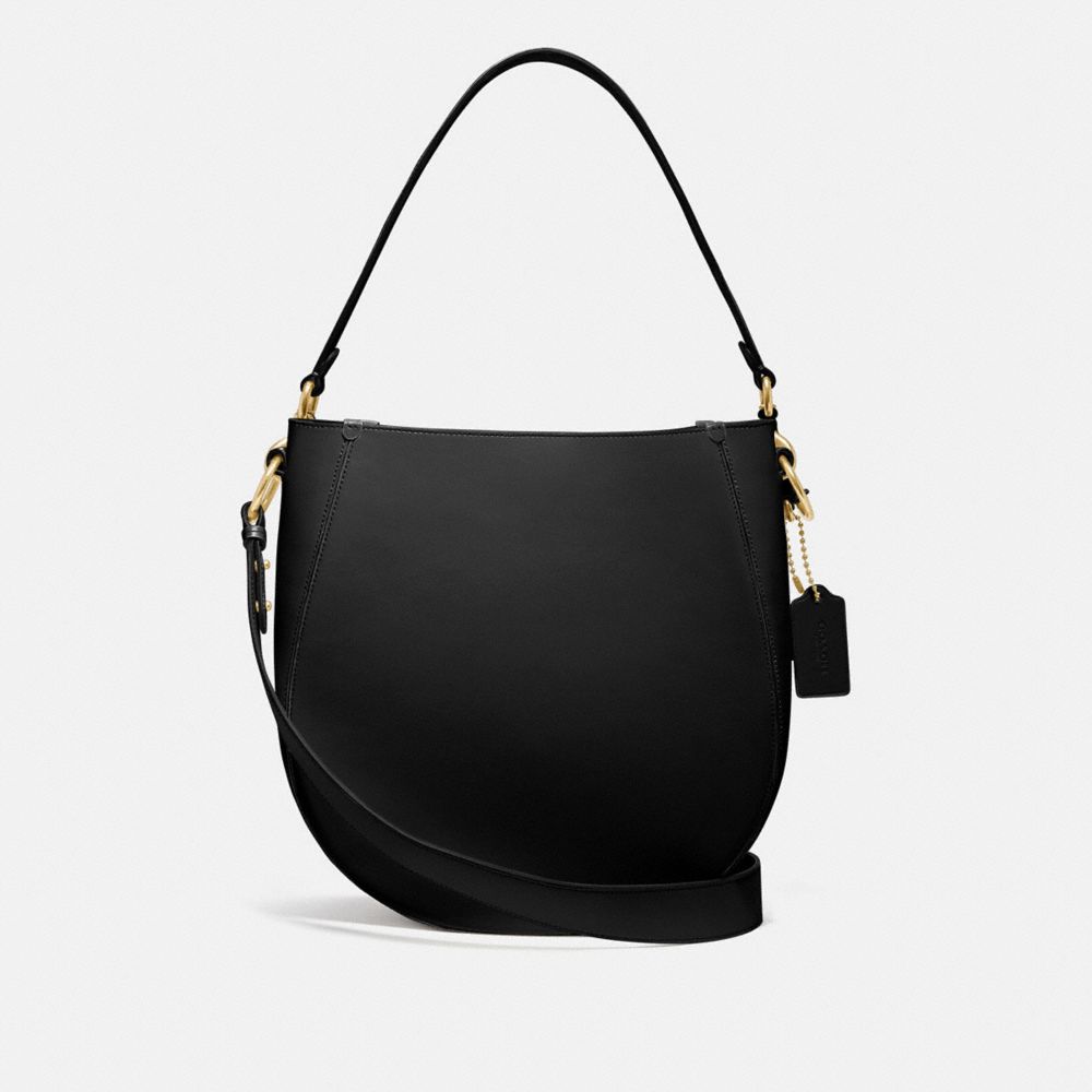 COACH®,MADDY HOBO,Glovetan Leather,Medium,Brass/Black,Front View