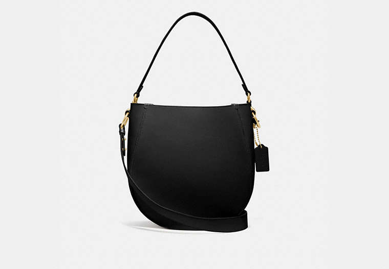 COACH®,MADDY HOBO,Leather,Medium,Brass/Black,Front View