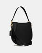 COACH®,MADDY HOBO,Glovetanned Leather,Medium,Brass/Black,Angle View