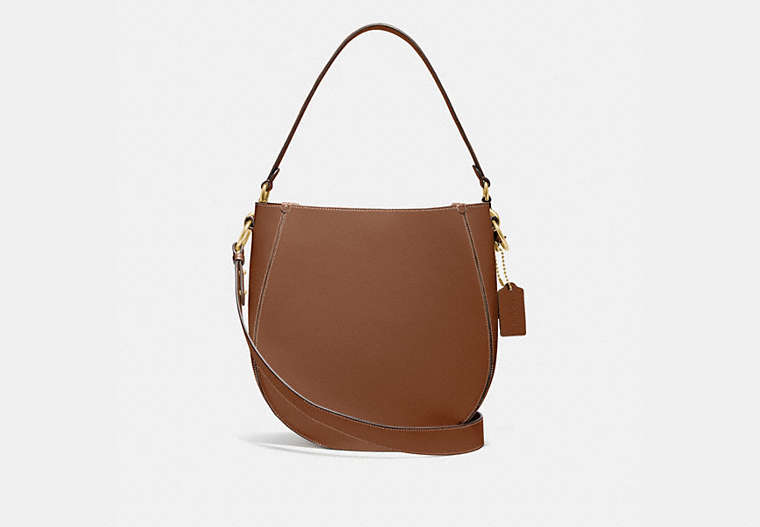 COACH®,MADDY HOBO,Leather,Medium,Brass/Sienna,Front View