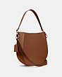 COACH®,MADDY HOBO,Glovetanned Leather,Medium,Brass/Sienna,Angle View