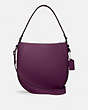COACH®,MADDY HOBO,Glovetanned Leather,Medium,Pewter/Boysenberry,Front View