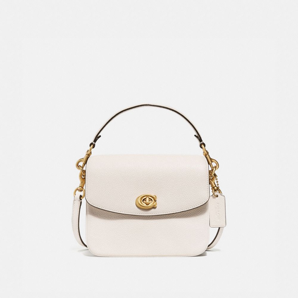 COACH®,CASSIE CROSSBODY BAG 19,Refined Pebble Leather,Medium,Brass/Chalk,Front View image number 0
