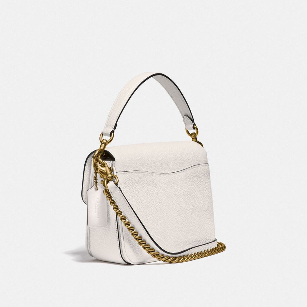 COACH®,CASSIE CROSSBODY BAG 19,Refined Pebble Leather,Medium,Brass/Chalk,Angle View