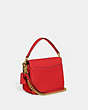 COACH®,CASSIE CROSSBODY BAG 19,Leather,Medium,Brass/Sport Red,Angle View