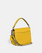 COACH®,CASSIE CROSSBODY 19,Leather,Medium,Silver/Canary,Angle View