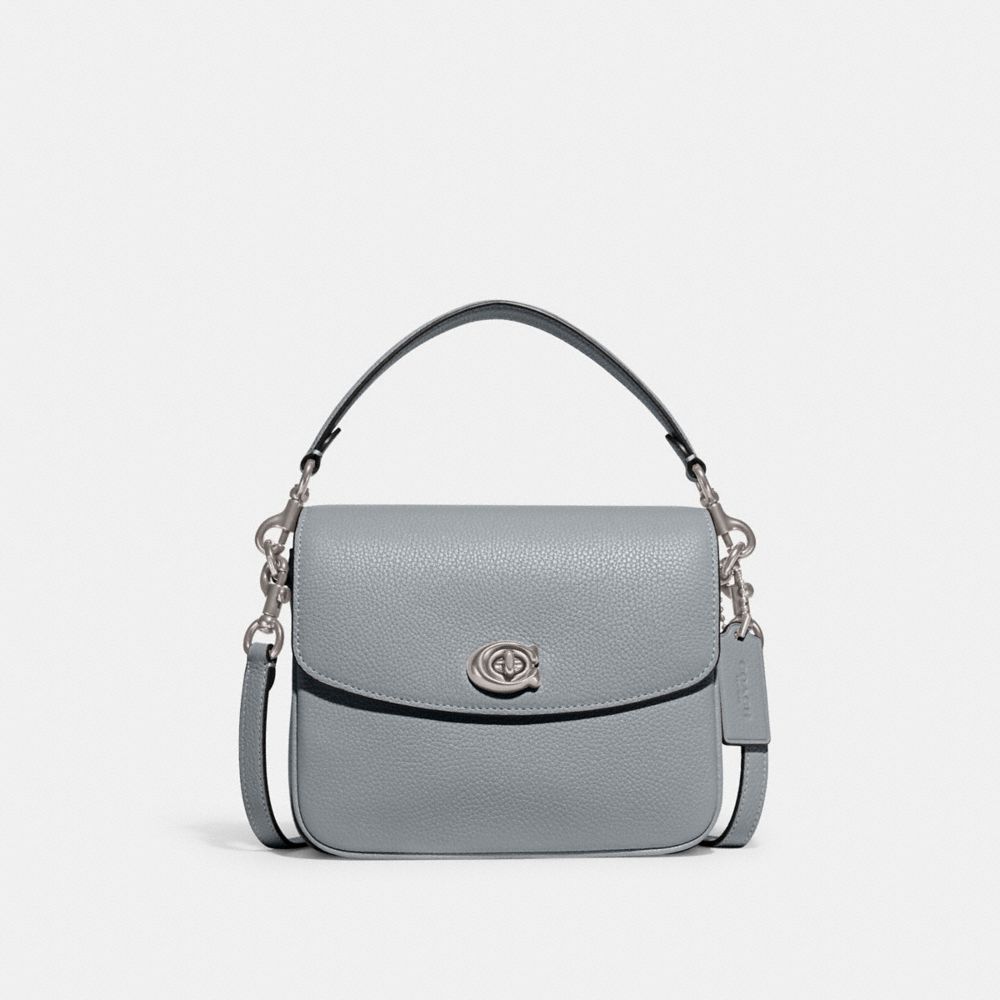 COACH®,CASSIE CROSSBODY BAG 19,Refined Pebble Leather,Medium,Silver/Grey Blue,Front View