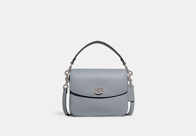 COACH®,CASSIE CROSSBODY 19,Leather,Medium,Silver/Grey Blue,Front View