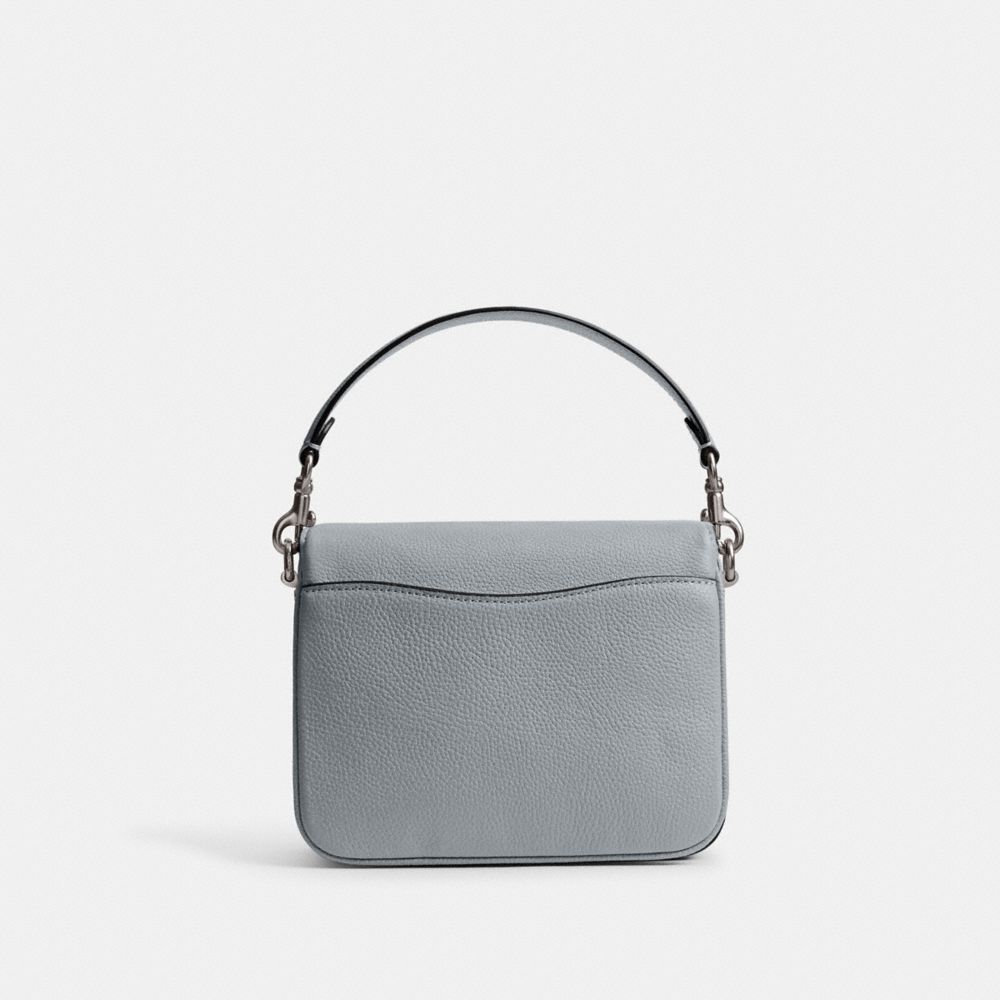 COACH®,Cassie Crossbody Bag 19,Leather,Crossbody,Metal,Logo,Silver Metal,Casual,Gray,Back View