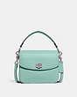 COACH®,CASSIE CROSSBODY BAG 19,Refined Pebble Leather,Medium,Silver/Faded Blue,Front View