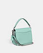 COACH®,CASSIE CROSSBODY BAG 19,Refined Pebble Leather,Medium,Silver/Faded Blue,Angle View