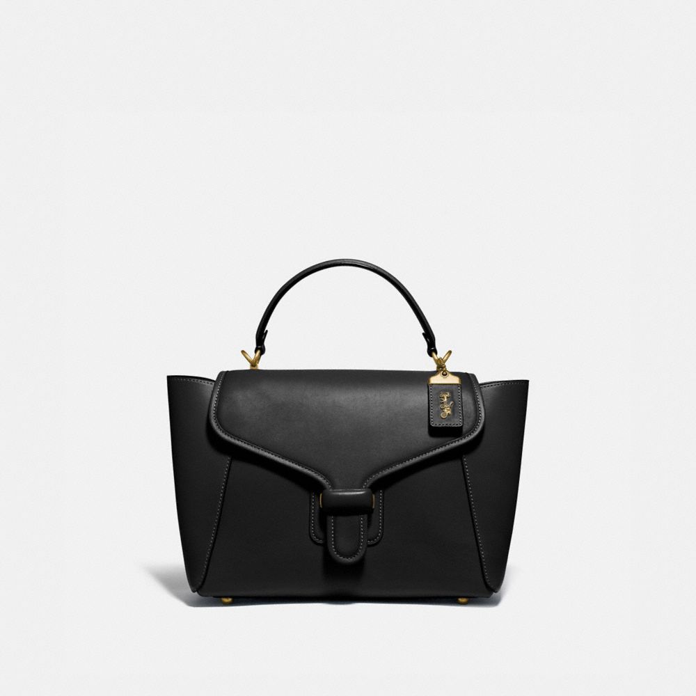 COACH®,CARRYALL DE COURRIER,Cuir,Laiton/Noir,Front View