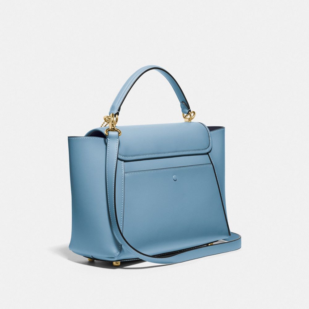 COACH®,CARRYALL DE COURRIER,Cuir,Laiton/Bleu Pacifique,Angle View