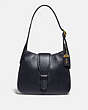 COACH®,COURIER HOBO,Leather,Brass/Midnight Navy,Front View