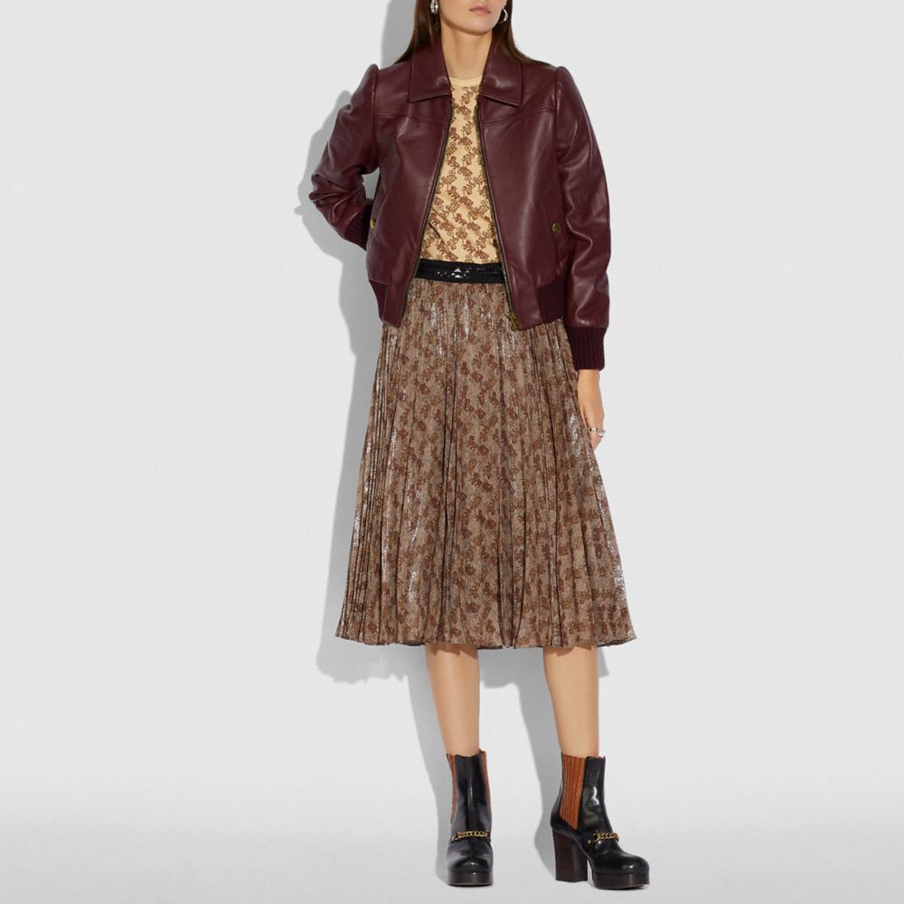 COACH®,Leather Tailored Bomber Jacket,,Scale View