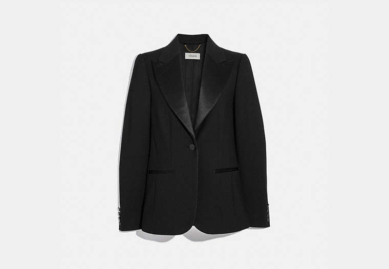 COACH®,TAILORED BLAZER,Mixed Material,Black,Front View image number 0