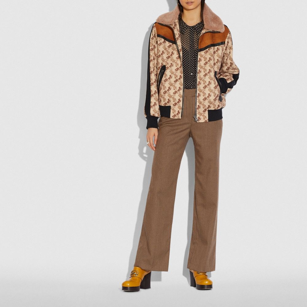 COACH®,Horse And Carriage Print Jacket With Removable Shearling Collar,,Scale View