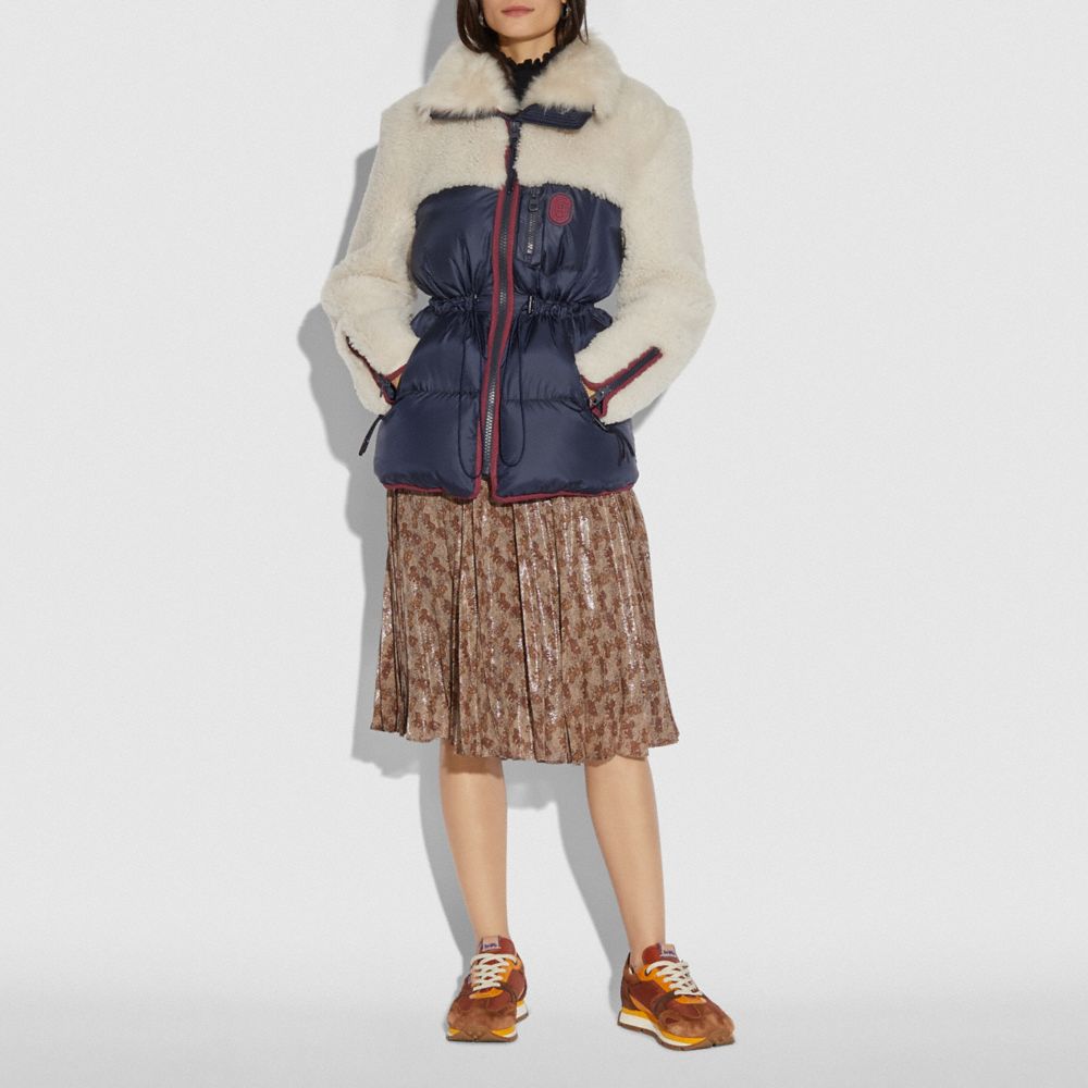 Coach shearling 2025 puffer coat