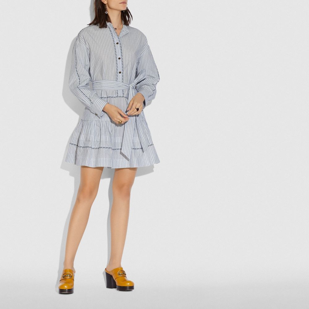 coach shirt dress COACH®: Stripe Shirt Dress With Belt