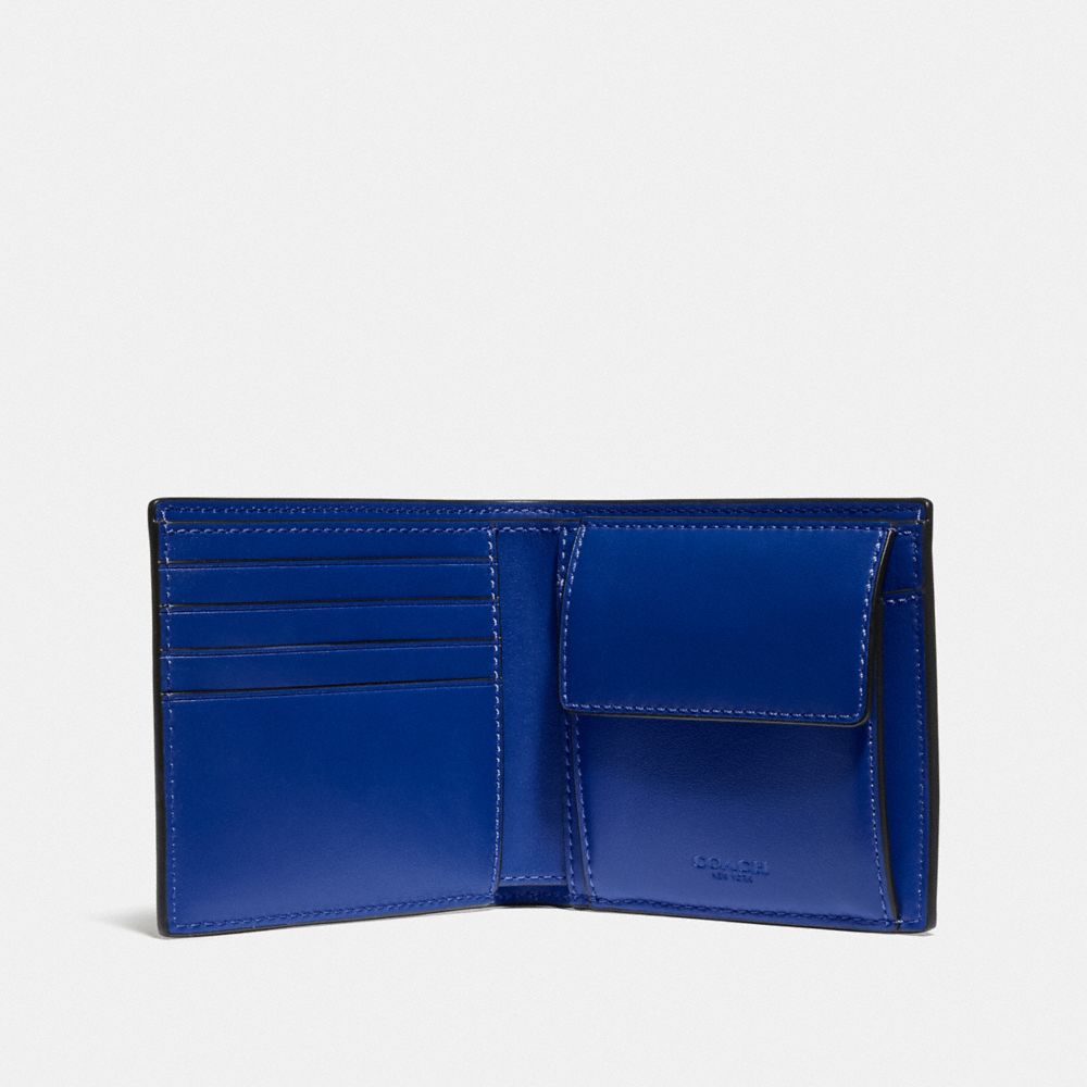 Coin Wallet In Signature Canvas With Reflective Coach Patch