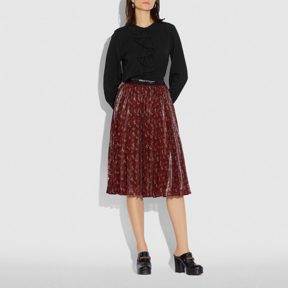 COACH®,Ruffle Neck Blouse,,Scale View