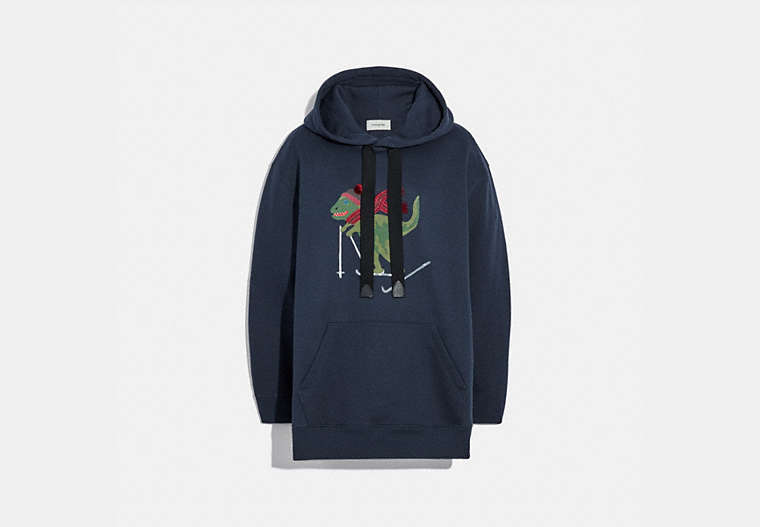 COACH®,REXY HOODIE,cotton,NAVY,Front View image number 0