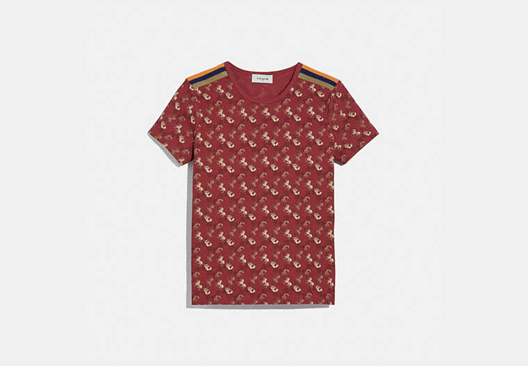 COACH®,HORSE AND CARRIAGE PIQUE T-SHIRT,cotton,Red.,Front View