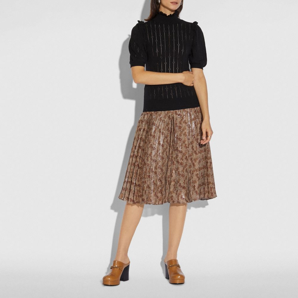 COACH®,Short Sleeve Turtleneck,,Scale View