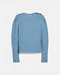 COACH®,FULL SLEEVE CREWNECK SWEATER,cotton,BLUE,Front View