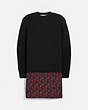 COACH®,HORSE AND CARRIAGE PRINT SWEATER DRESS,wool,Black,Front View