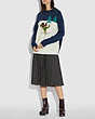 COACH®,REXY INTARSIA SWEATER,Wool/Cashmere,NAVY,Scale View