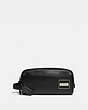 COACH®,TRAVEL KIT WITH COACH PATCH,Leather,Black,Front View