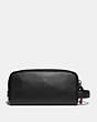 COACH®,TRAVEL KIT WITH COACH PATCH,Leather,Black,Back View